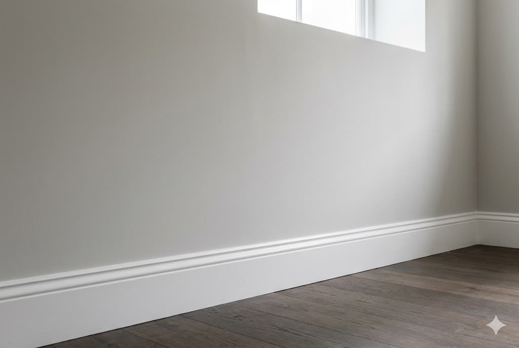 Completed damp proofing treatment with fresh plaster and decoration
