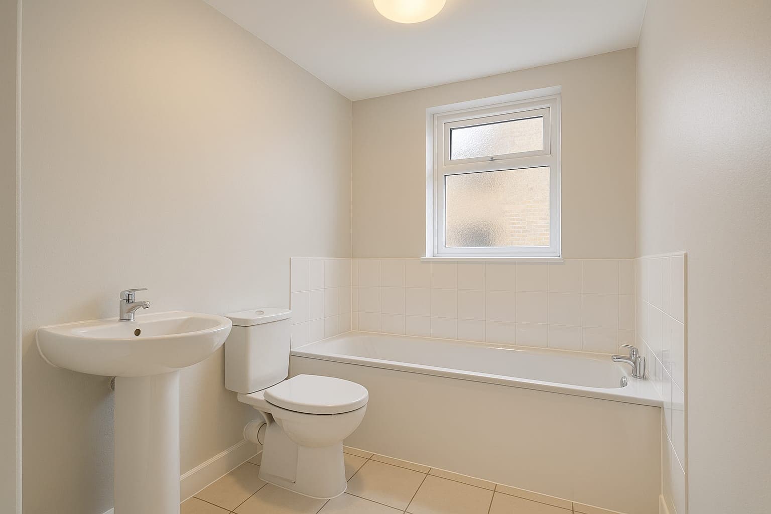 Completed hallway repaint with brilliant white ceiling and clean woodwork