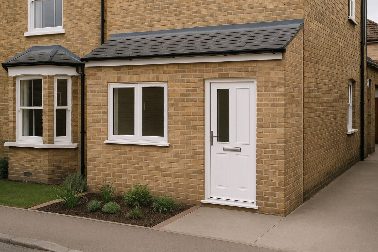 Completed garage conversion used as an extra bedroom with en-suite