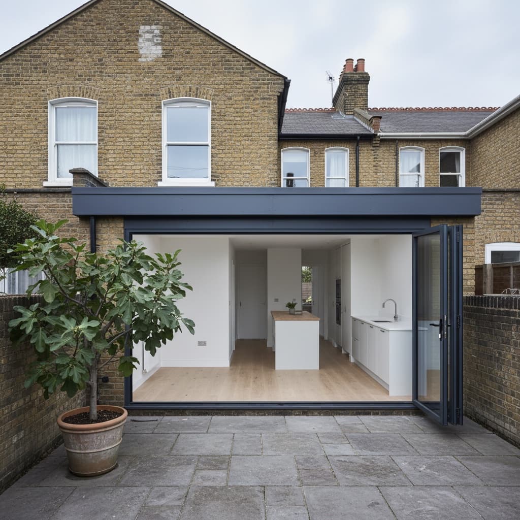 Kitchen extension with bifold doors completed in Clapham